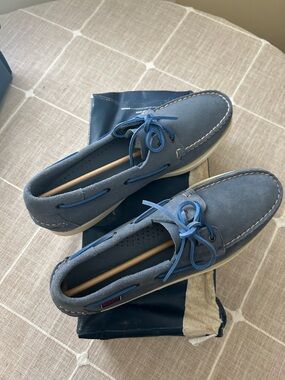 Men's Blue Suede Sebego Boat Shoes - brand new box is damaged & no box top